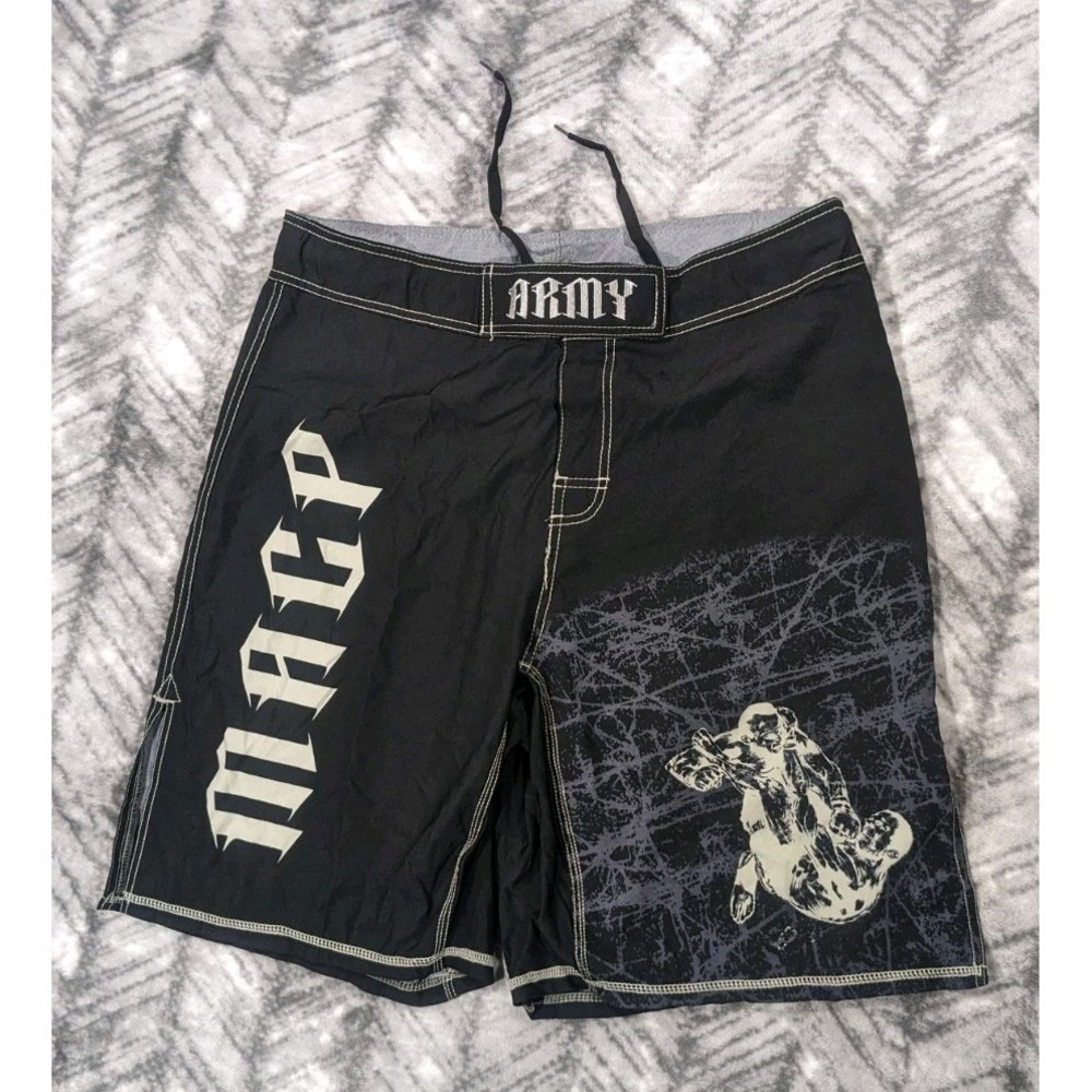 Apprime MMA Fight Shorts Lightweight Training Drawstring US ARMY MACP Mens Large